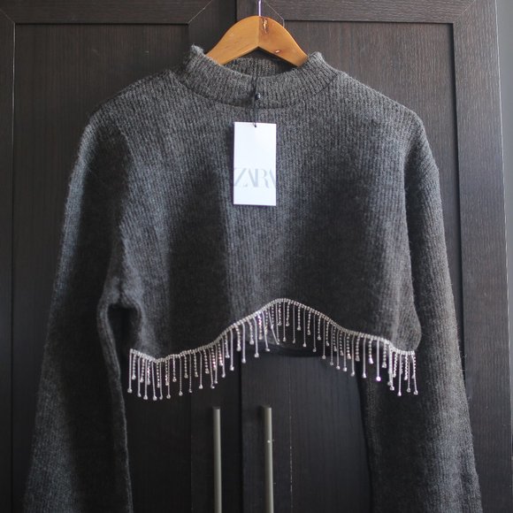 NWT GRAY JEWEL CROPPED TOP BLOGGERS FAV. - Picture 11 of 11